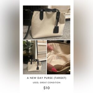 Target Cream Crossbody Bag with Black Details